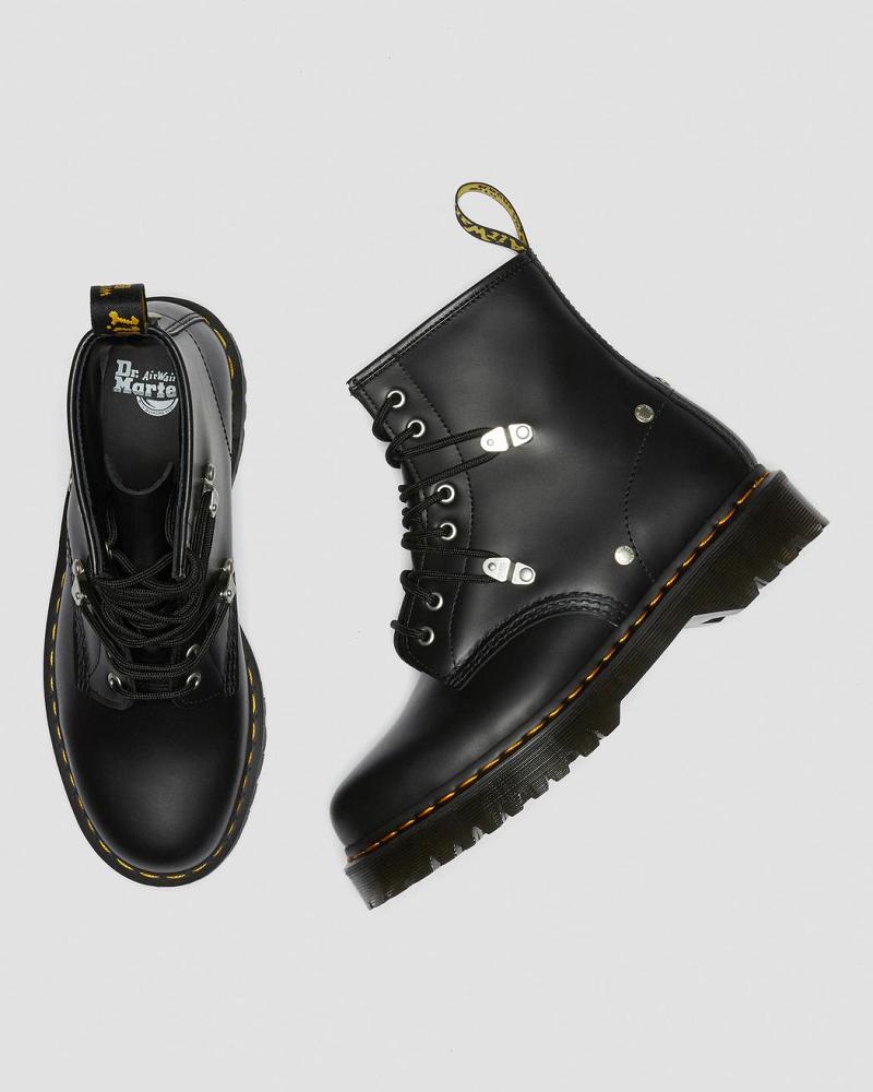 Black Men's Dr Martens 1460 Bex Stud Leather Lace Up Boots | CA 503RVD